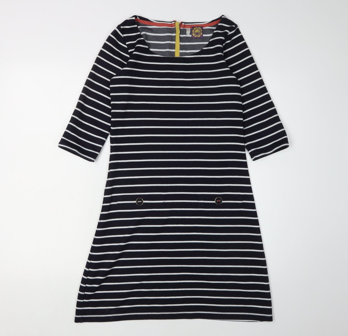 Joules Women's Black Stripe Shift Dress 8