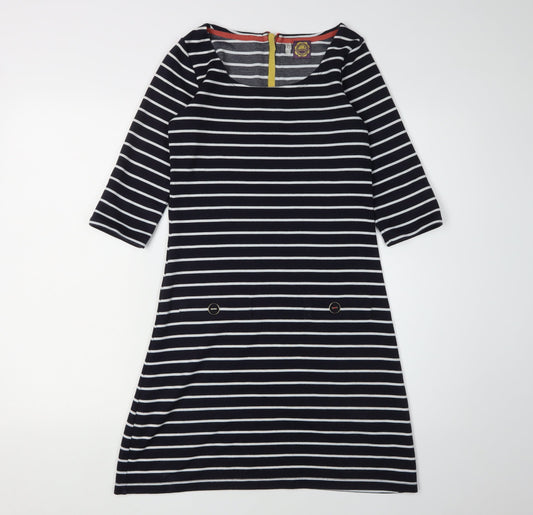 Joules Women's Black Stripe Shift Dress 8
