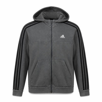 Front view of Adidas boys’ grey full zip hoodie 11-12 years