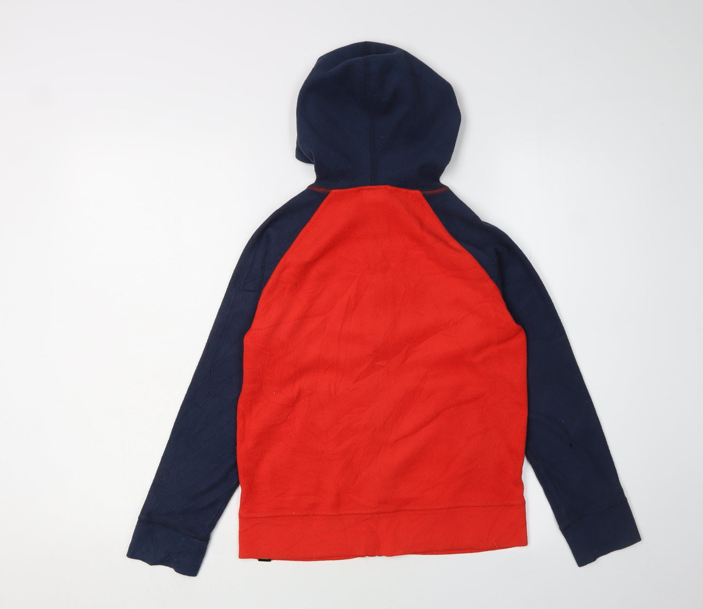 The North Face Boys Red Blue Fleece Hooded Jacket M