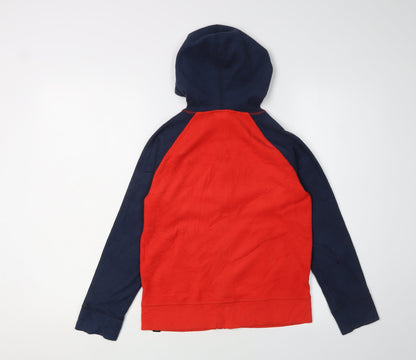 The North Face Boys Red Blue Fleece Hooded Jacket M