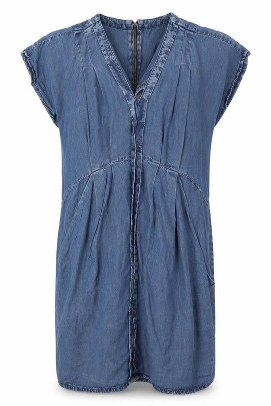 Whistles Women's Blue V-Neck Zip Dress Size 8