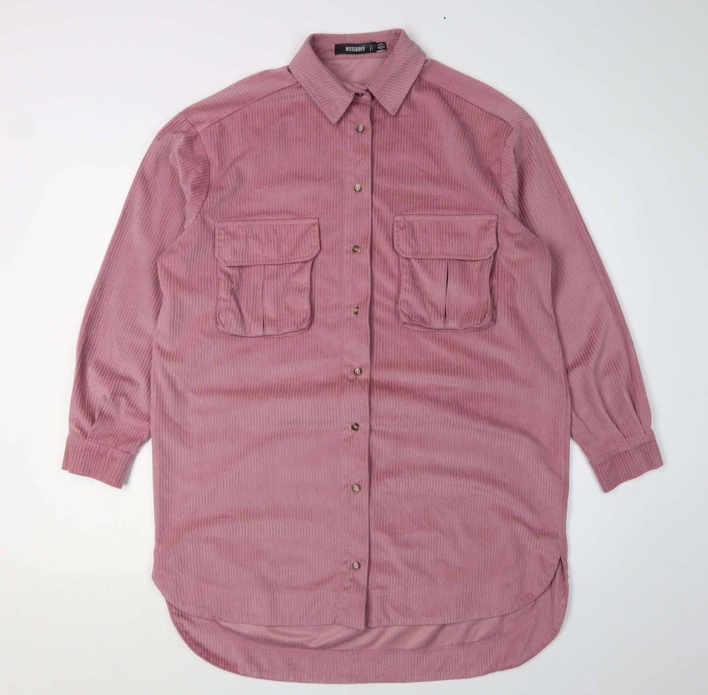 Missguided Women's Pink Shirt Dress, Size 6