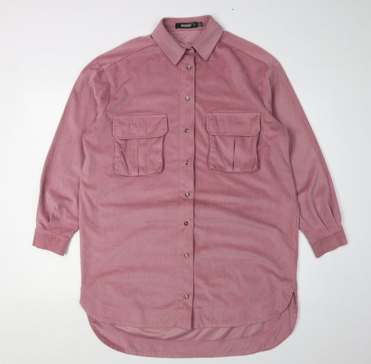 Missguided Women's Pink Shirt Dress, Size 6