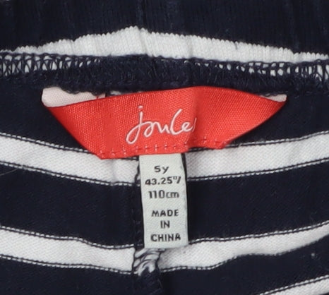 Joules Girls' Black Striped Sweat Shorts, 5-6 Years