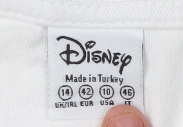 Womens UK Size 14 Disney White  T-Shirt