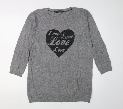 Womens UK Size 12 Marks and Spencer Grey Pullover Jumper