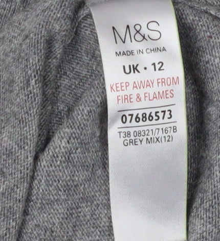 Womens UK Size 12 Marks and Spencer Grey Pullover Jumper