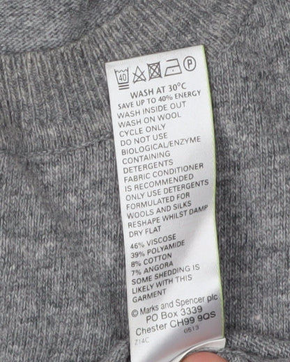 Womens UK Size 12 Marks and Spencer Grey Pullover Jumper