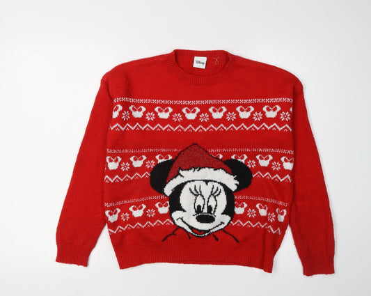 Disney Women's Red Christmas Jumper XS