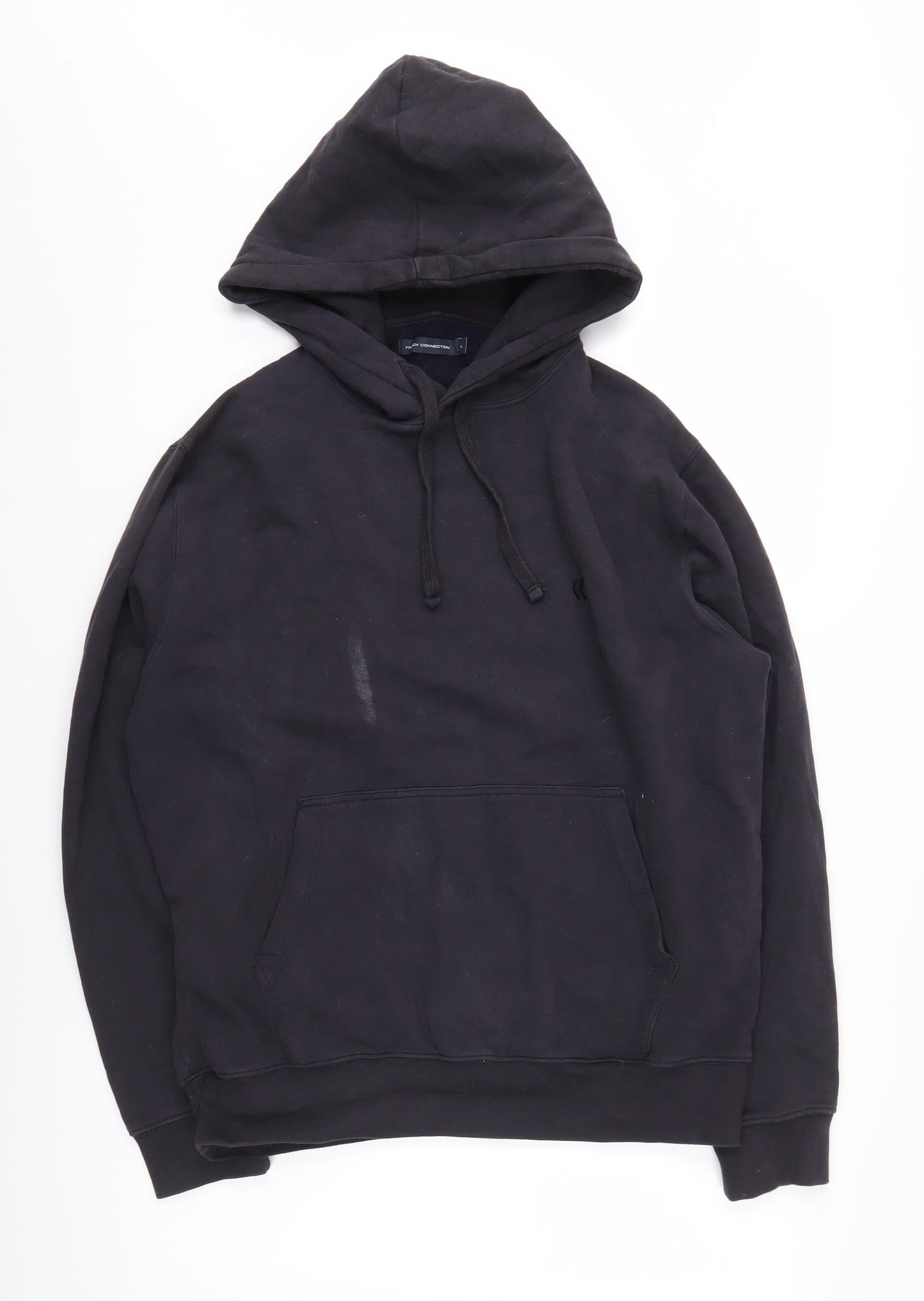 Mens UK Size L French Connection Black Pullover Hoodie