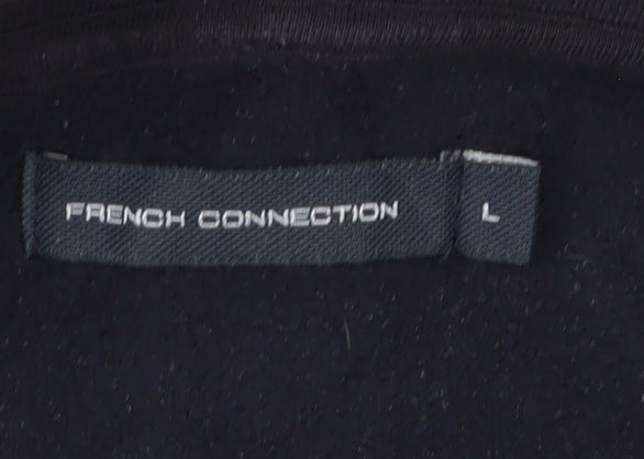Mens UK Size L French Connection Black Pullover Hoodie