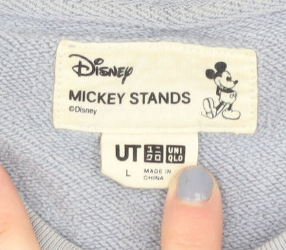 Brand and care label for Uniqlo Disney Grey Pullover Sweatshirt - Mickey Design - L