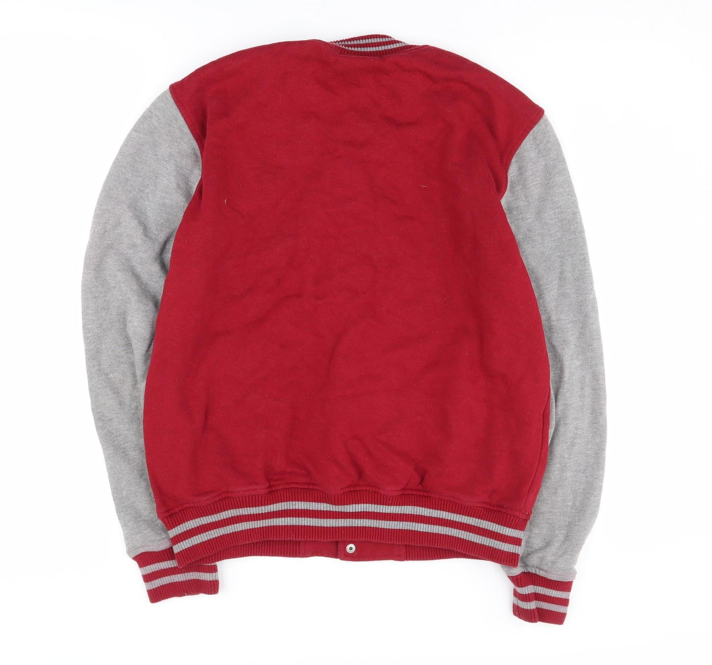 Max Boys Red Varsity Jacket Size L with Snap Closures