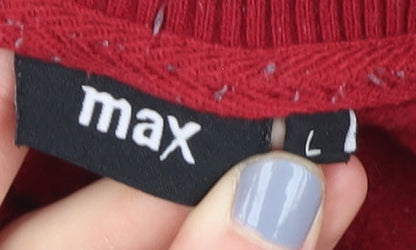 Max Boys Red Varsity Jacket Size L with Snap Closures