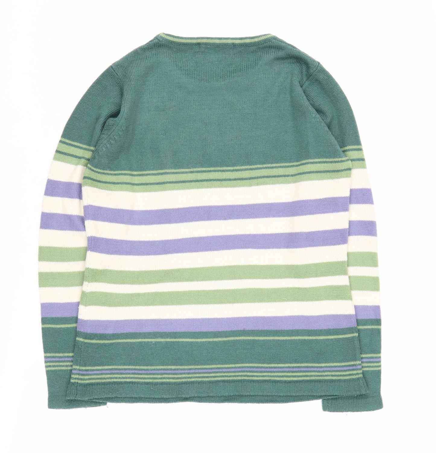 Honor Millburn Women's Green Striped Pullover, Size 10-12