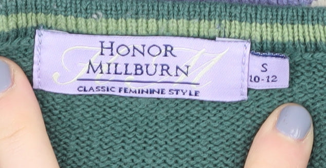 Honor Millburn Women's Green Striped Pullover, Size 10-12