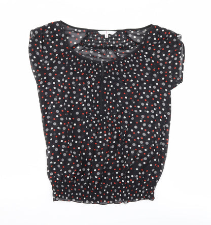 Jasper Conran Women's Black Polka Dot Blouse Size 8
