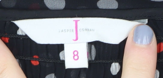 Jasper Conran Women's Black Polka Dot Blouse Size 8