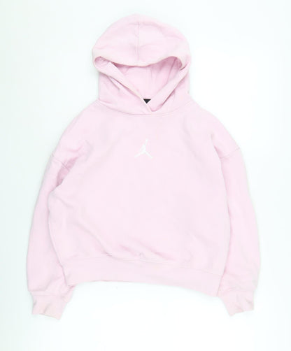 Jordan Girls Pink Hoodie, 10-12 Years, Pullover, Logo Accent