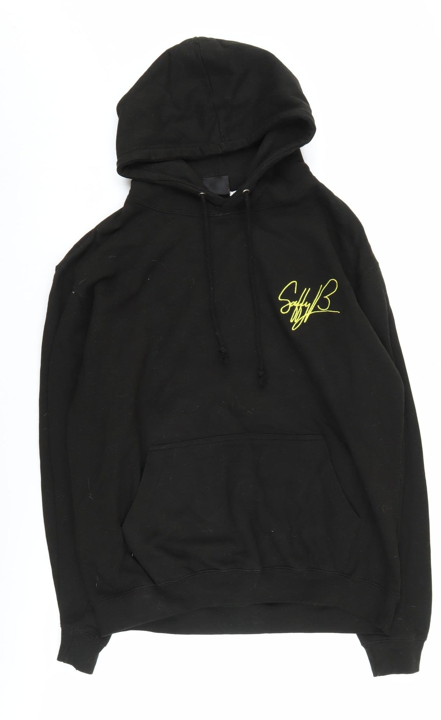 Saffy B Unisex Black Graphic Hoodie, Size L