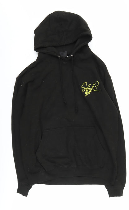Saffy B Unisex Black Graphic Hoodie, Size L