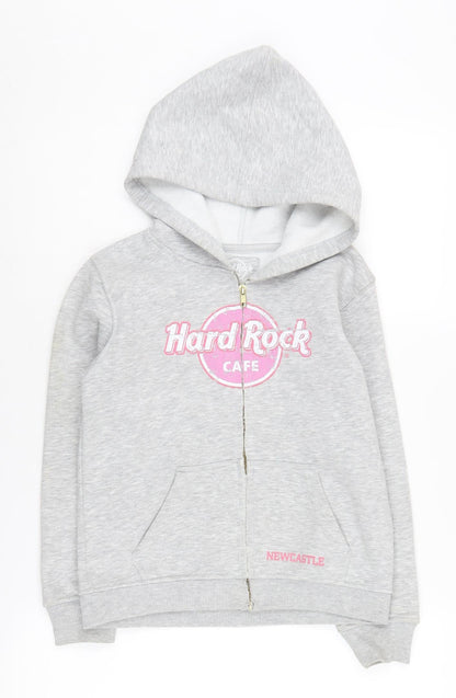 Hard Rock Cafe Girls Grey Full Zip Hoodie M with Logo