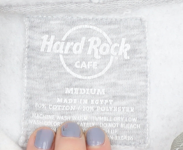 Hard Rock Cafe Girls Grey Full Zip Hoodie M with Logo