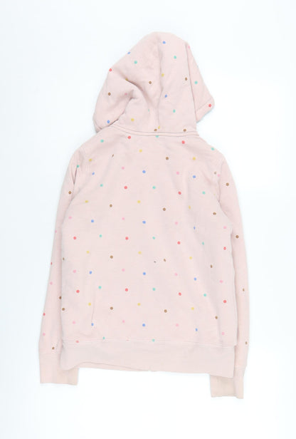 Boden Girls Pink Polka Dot Full Zip Hoodie 11-12 Years