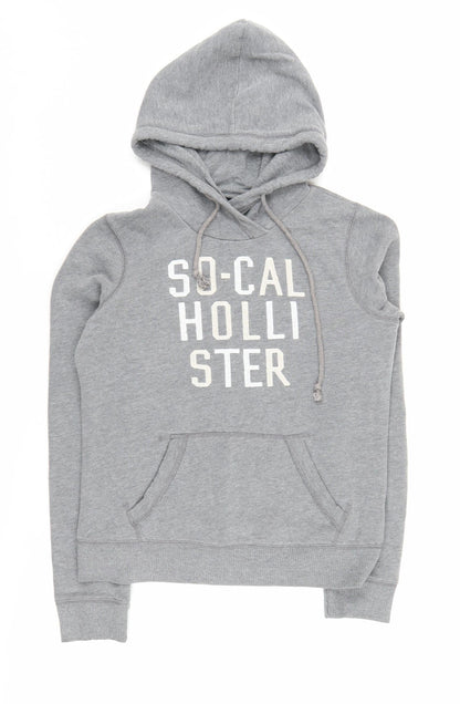 Hollister Women’s Grey Hoodie Size S with Logo