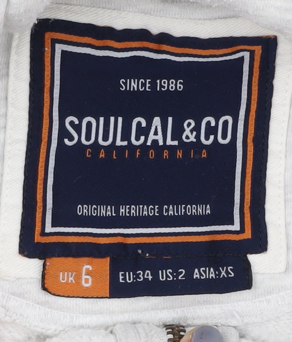 SoulCal & Co Women's Ivory Zip Hoodie Size 6