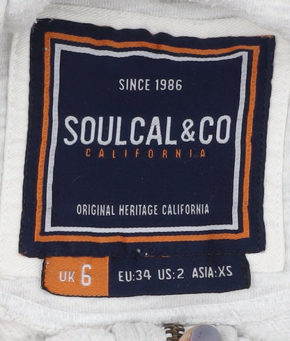 SoulCal & Co Women's Ivory Zip Hoodie Size 6