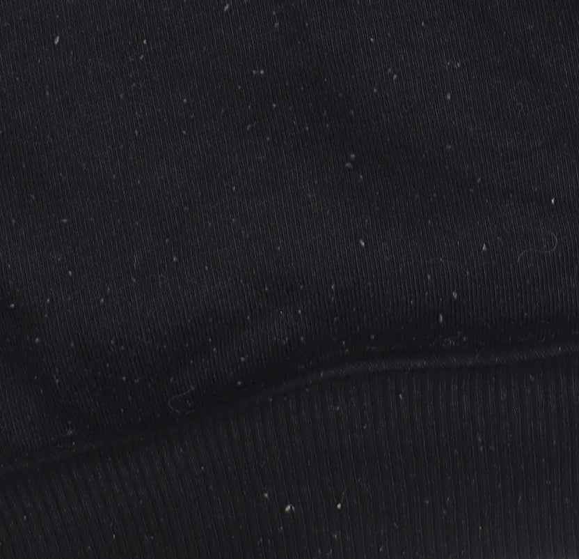Close-up detail of Marvel unisex adults black pullover hoodie, size M