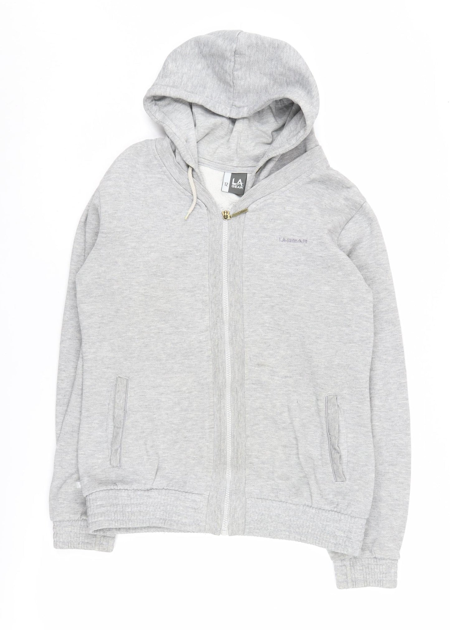 Womens UK Size 12 LA Gear Grey Full Zip Hoodie