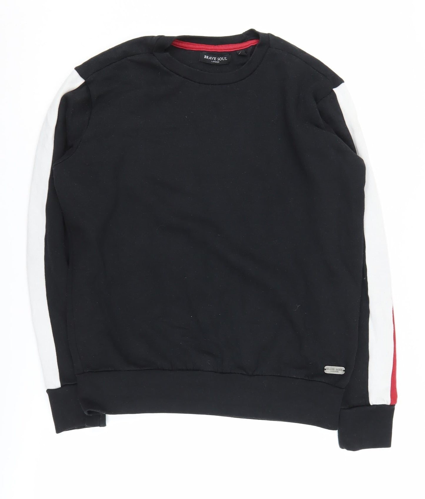 Mens UK Size S Brave Soul Black Pullover Sweatshirt
