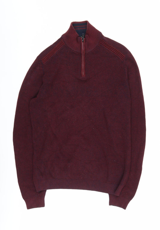 Dissident Men's Red Full Zip M Cotton Jumper