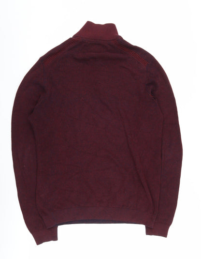 Dissident Men's Red Full Zip M Cotton Jumper