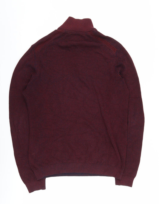 Dissident Men's Red Full Zip M Cotton Jumper