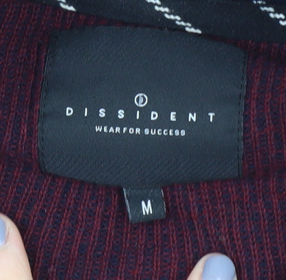 Dissident Men's Red Full Zip M Cotton Jumper