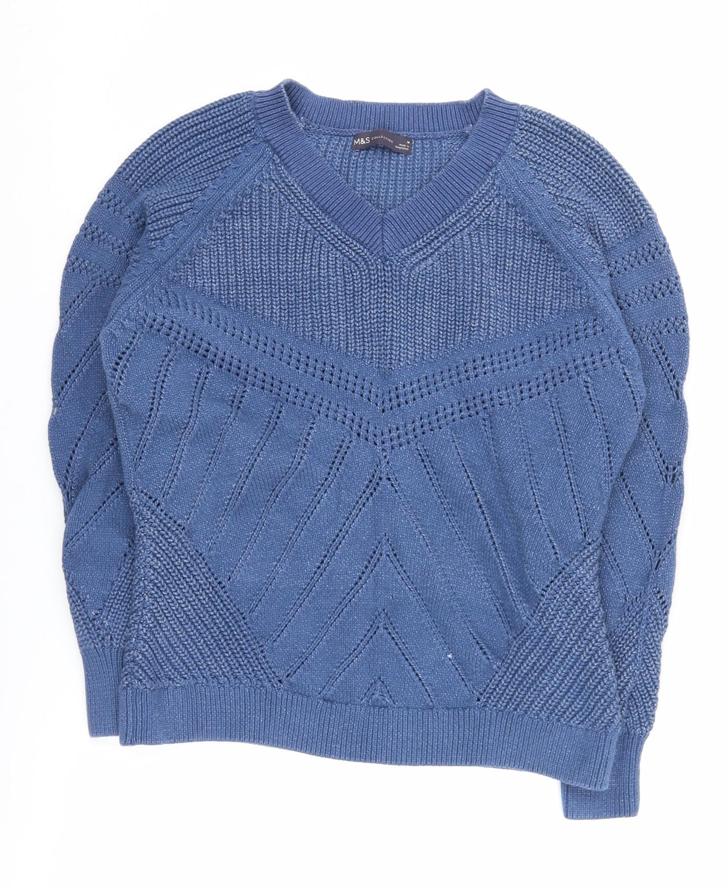 Womens UK Size M Marks and Spencer Blue Pullover Jumper