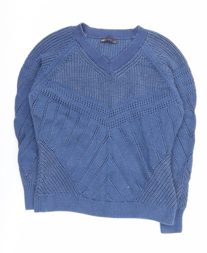 Womens UK Size M Marks and Spencer Blue Pullover Jumper