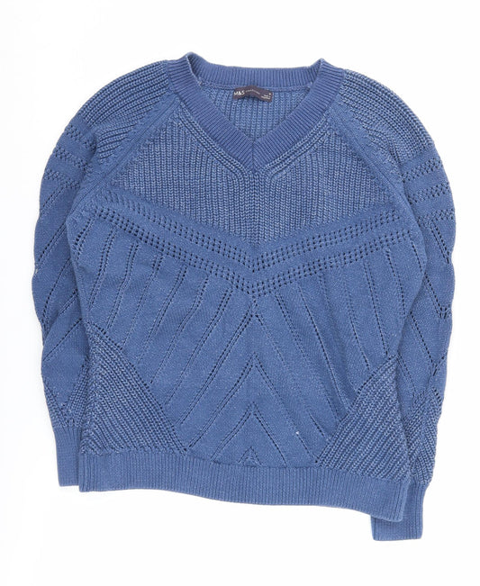 Womens UK Size M Marks and Spencer Blue Pullover Jumper