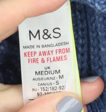 Womens UK Size M Marks and Spencer Blue Pullover Jumper