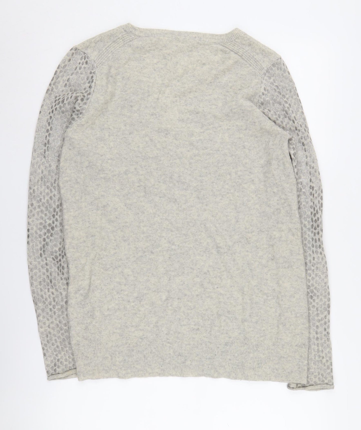Rebecca Taylor Women's Grey Animal Print Pullover Jumper L