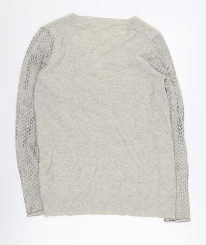 Rebecca Taylor Women's Grey Animal Print Pullover Jumper L