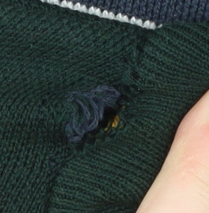 Lacoste Men's XS Green Colourblock Crew Neck Jumper