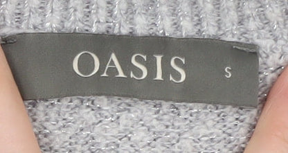 Womens UK Size S Oasis Grey Pullover Jumper