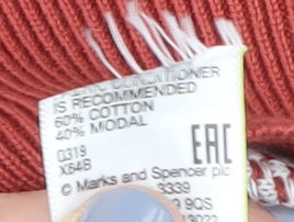 Womens UK Size XS Marks and Spencer Red Basic Polo