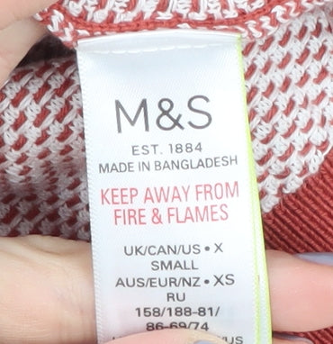 Womens UK Size XS Marks and Spencer Red Basic Polo