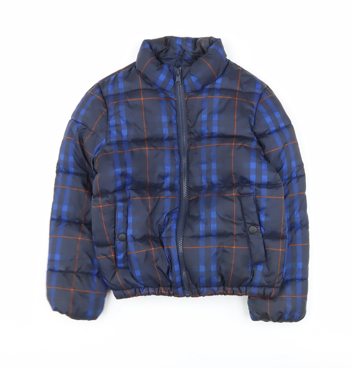 Additional front view of Marks & Spencer boys’ blue puffer jacket 6-7 years